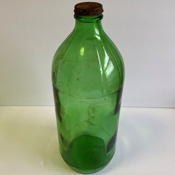 Cristalerias Cattorini Hermanos Other - Vintage Argentina Green Glass Bottle with Cap